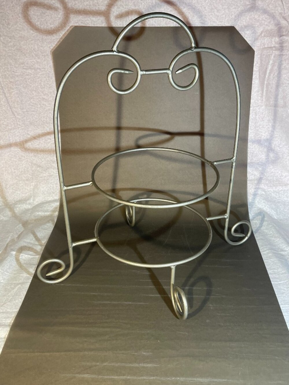 Metal 2 Tier Dessert & Plate Stand Cupcake Cookie Server Holder Rack (1268)